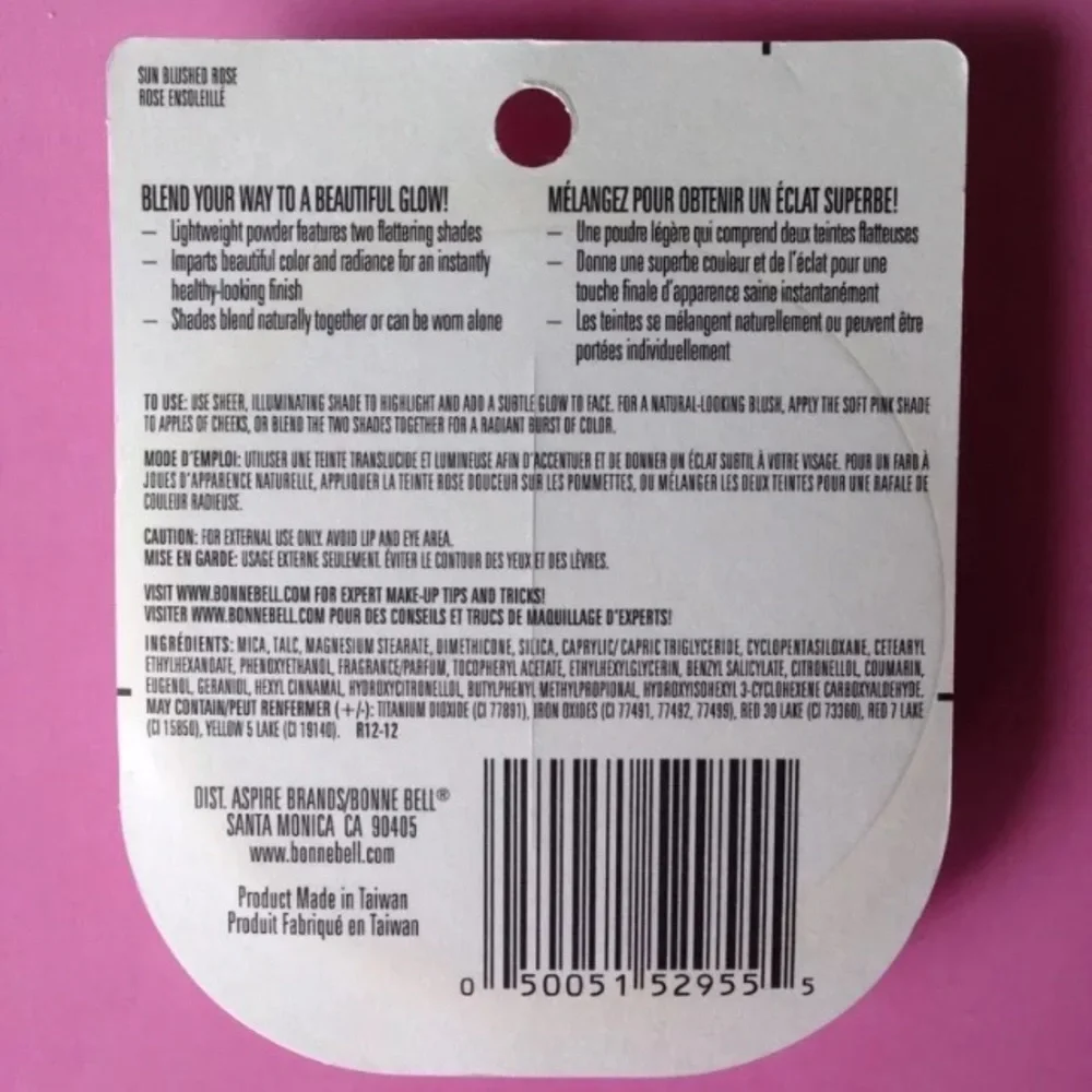 Bonne Bell Blush'nglow Illuminating Powder‎ Blush. Pink (in Sun Blushed Rose)